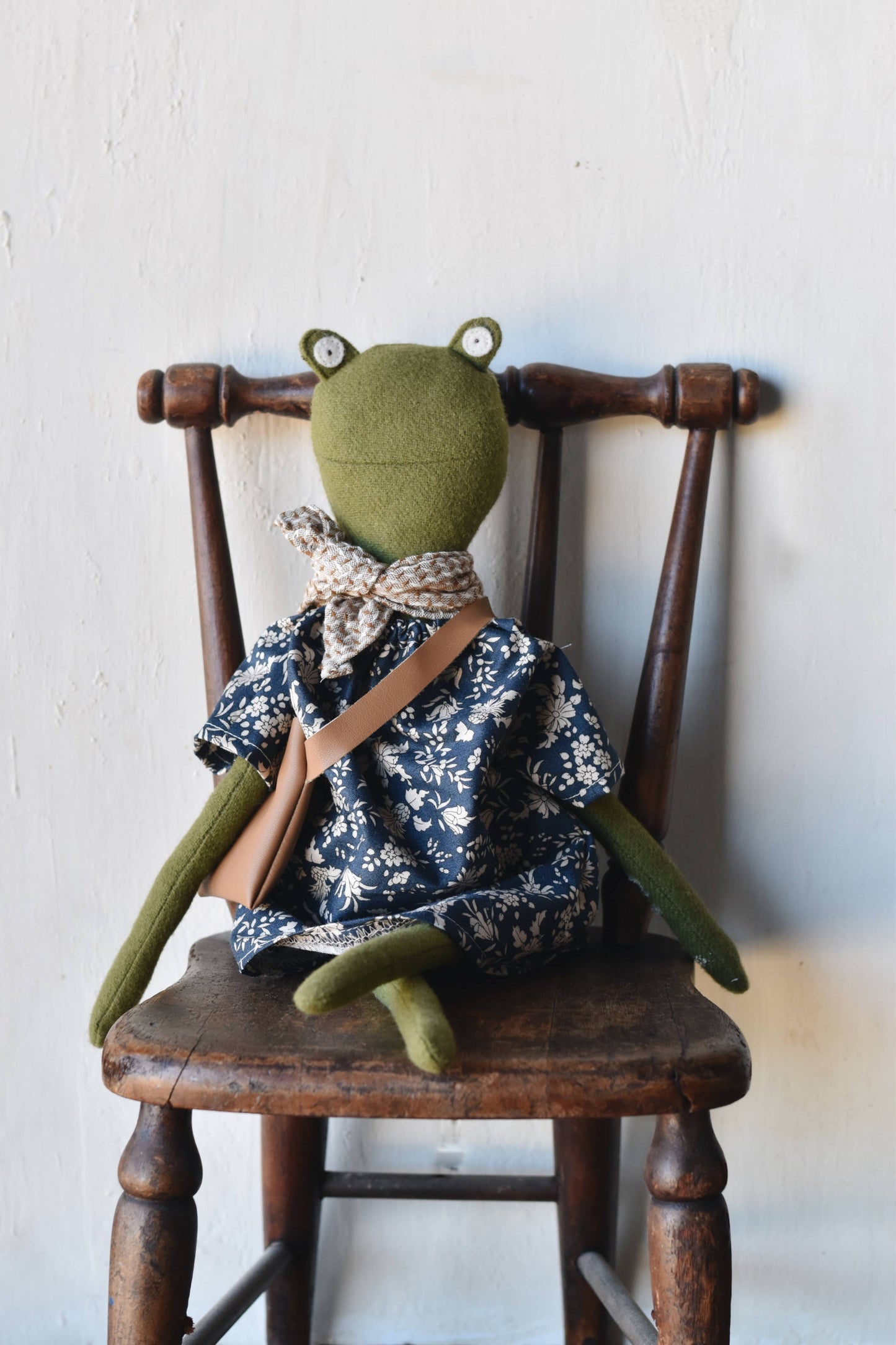 Fern the Frog doll- Liberty woodland dress
