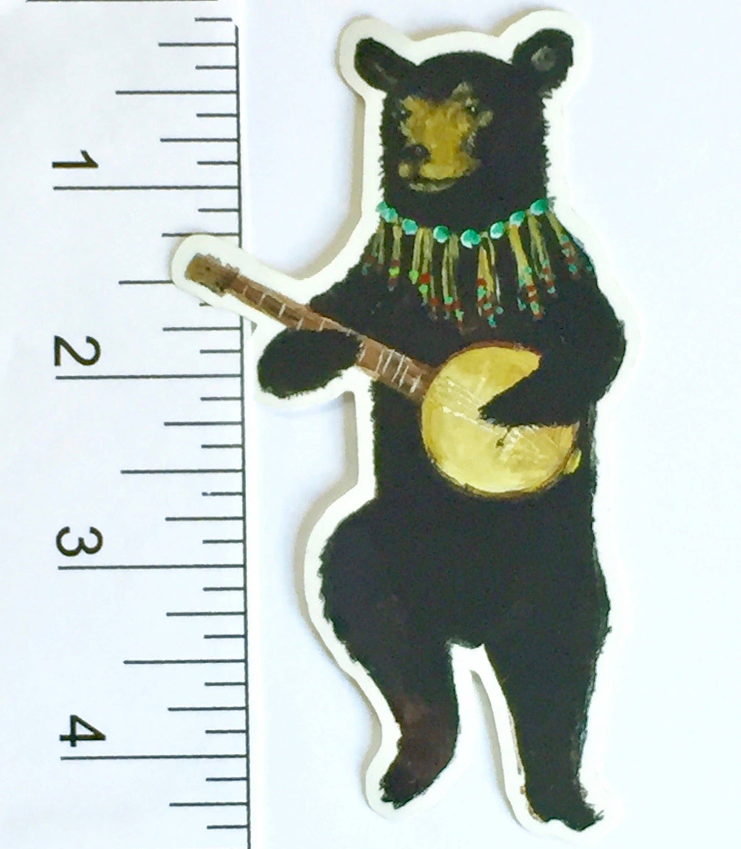 Vinyl Sticker // Banjo Bear // Die Cut Vinyl Sticker