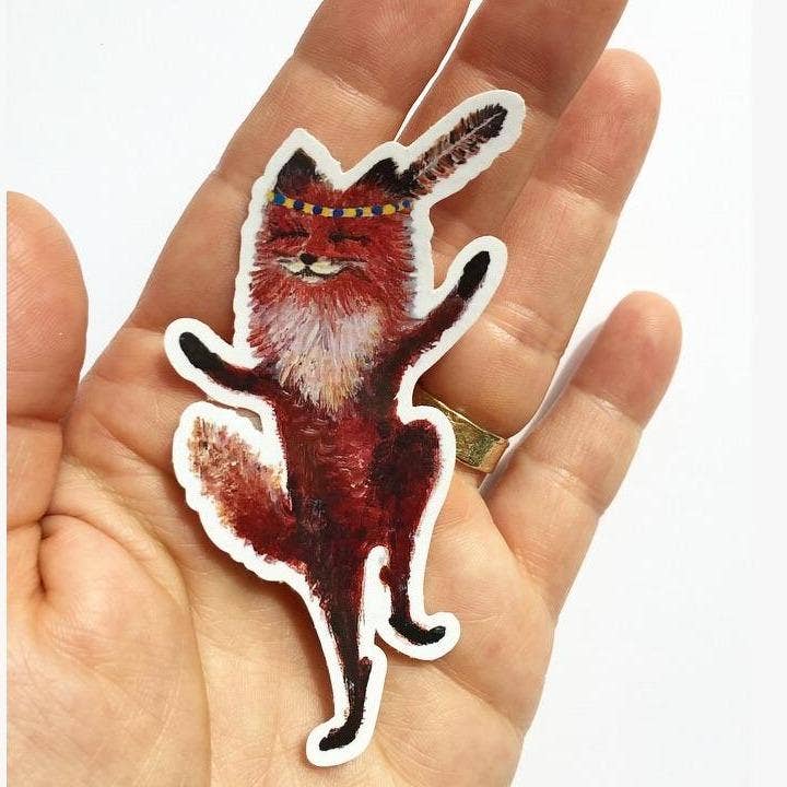 Vinyl Sticker // Die Cut Dancing Fox Sticker