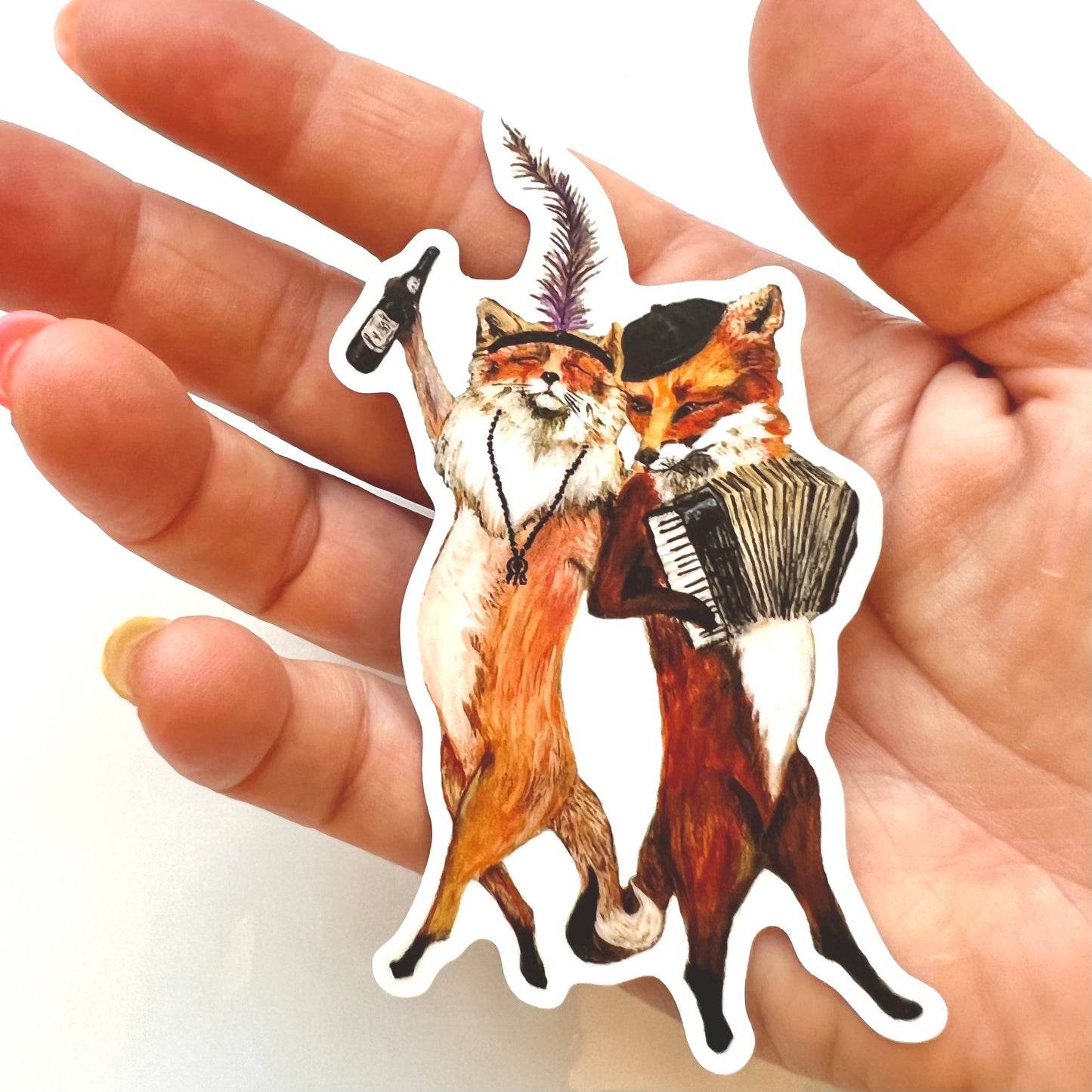 French Foxes / Die Cut Vinyl Sticker
