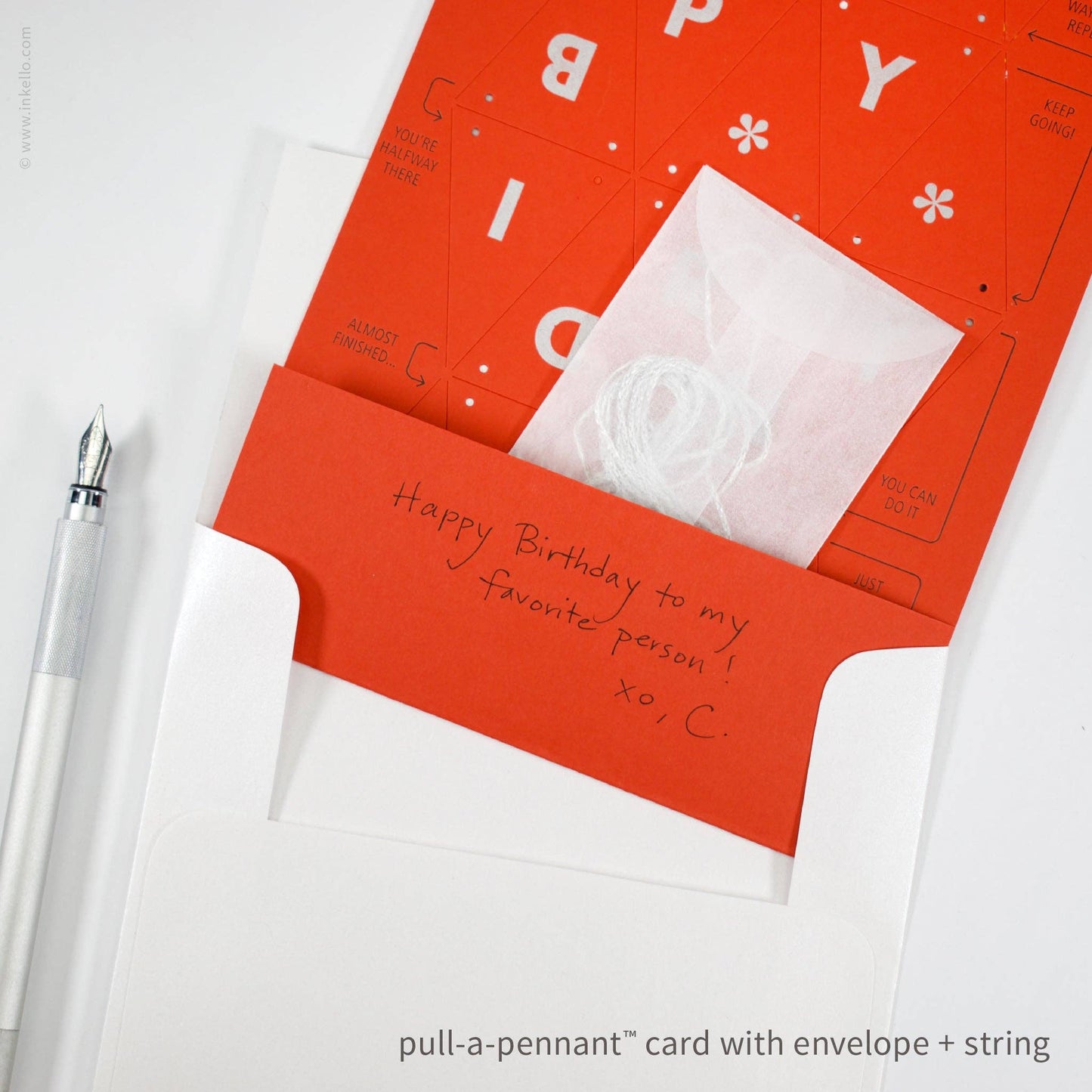 Birthday Pull-A-Pennant™ Greeting Card (#510)
