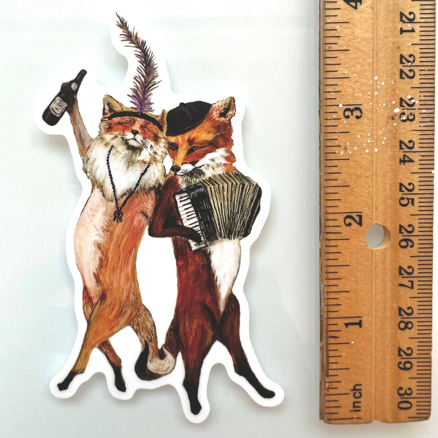 French Foxes / Die Cut Vinyl Sticker