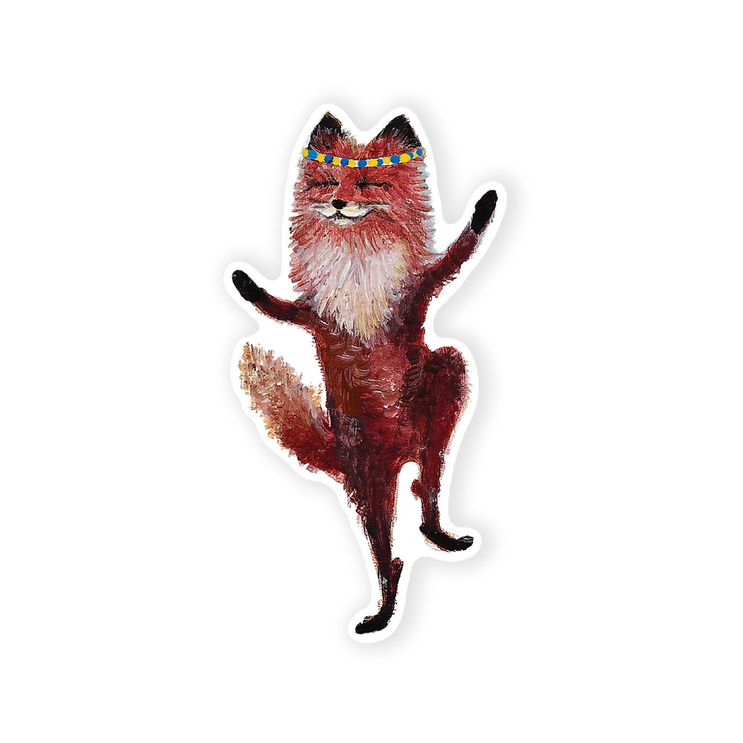 Vinyl Sticker // Die Cut Dancing Fox Sticker
