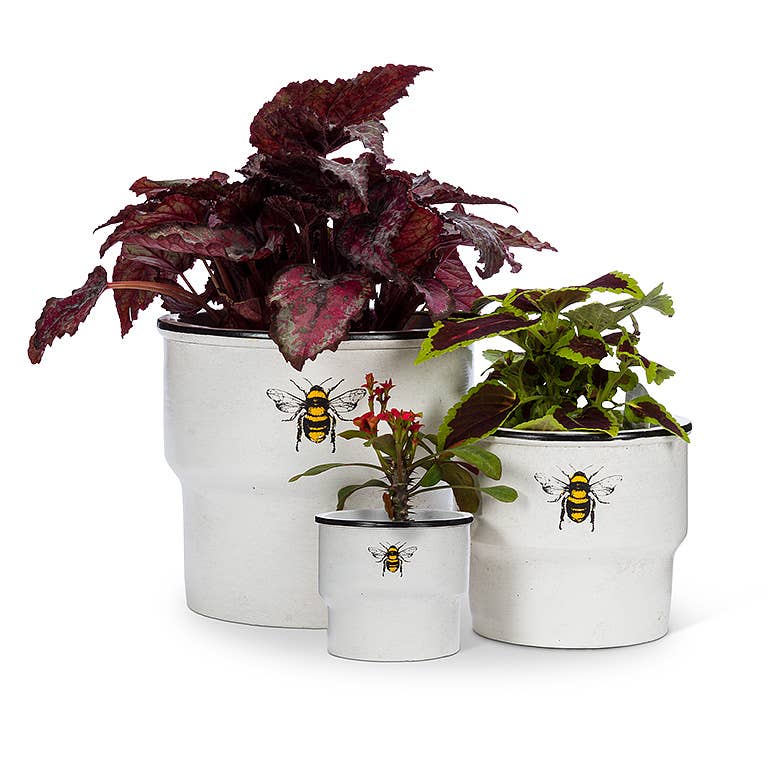 Small Rimmed Planter w/Solo Bee-2.5"