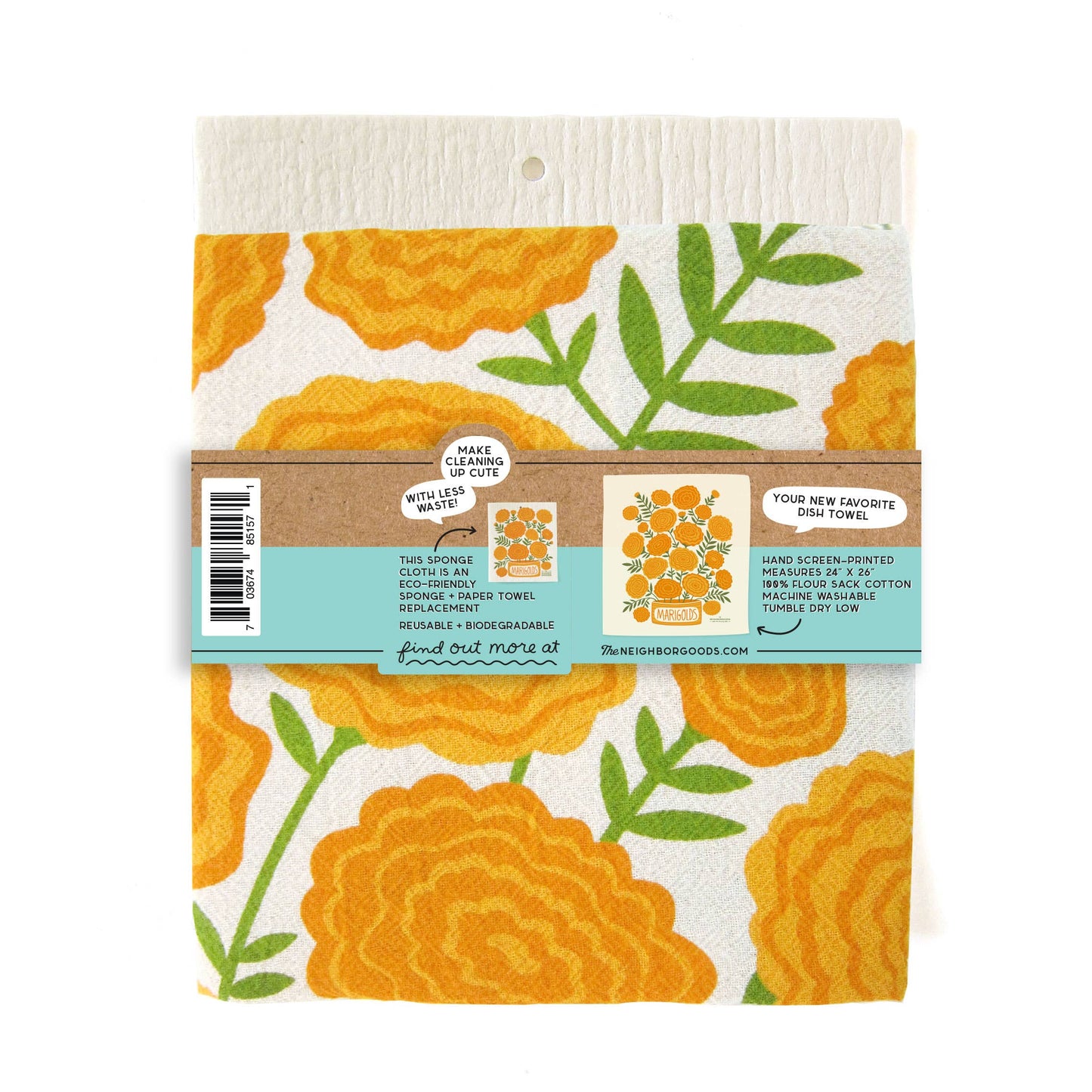 Marigold - Tea Towel + Sponge Cloth Set