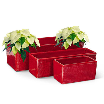 Sm Slim Long Planter-Red-3x11"L-1491