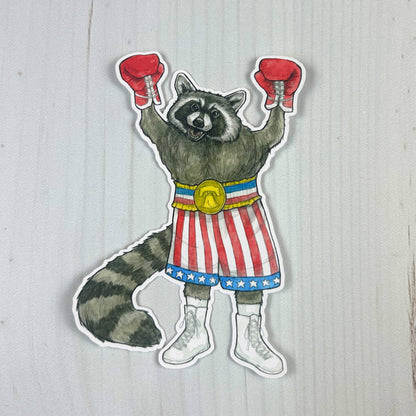 Raccoon Balboa Matte Vinyl Sticker