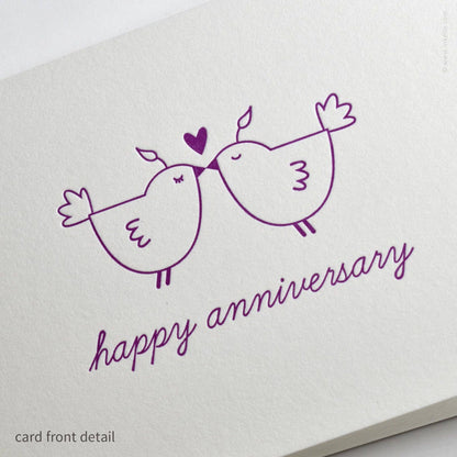 Lovebirds Happy Anniversary Card (#563)