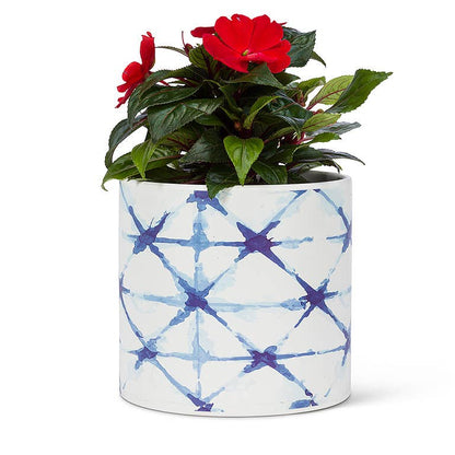 Lg Shibori Tie Dye Planter-6.5"D-2313