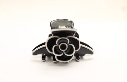 Chanel Insp Camelia Flower Jaws: Black