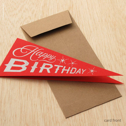 Happy Birthday Triangular Pennant Card (#488)