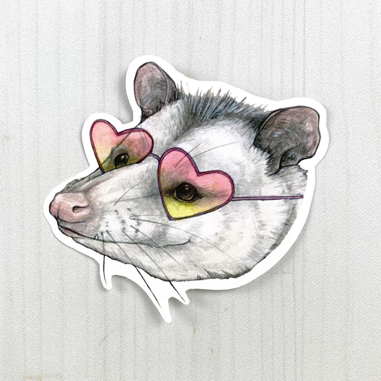 Opossum Sunglasses Matte Vinyl Sticker