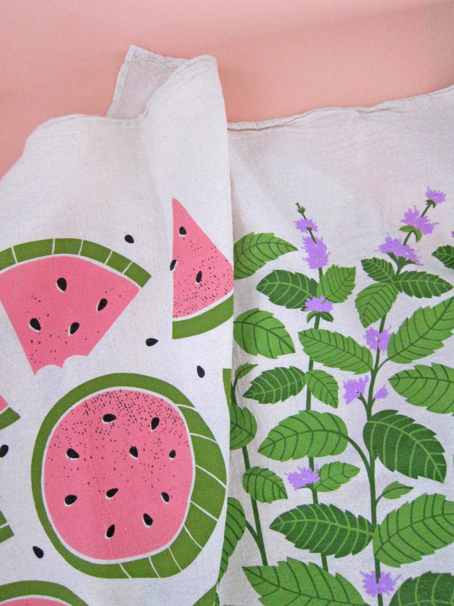 MINT & MELON (Mint, Watermelon) - Tea Towel Set of 2