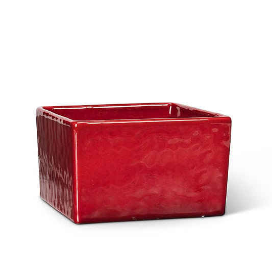 Md Low Square Planter-Red-5.5" Sq