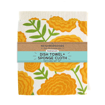 Marigold - Tea Towel + Sponge Cloth Set