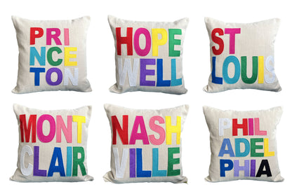 Place Pillow Cover - Customized Place Name: 8 letters / Case + Insert