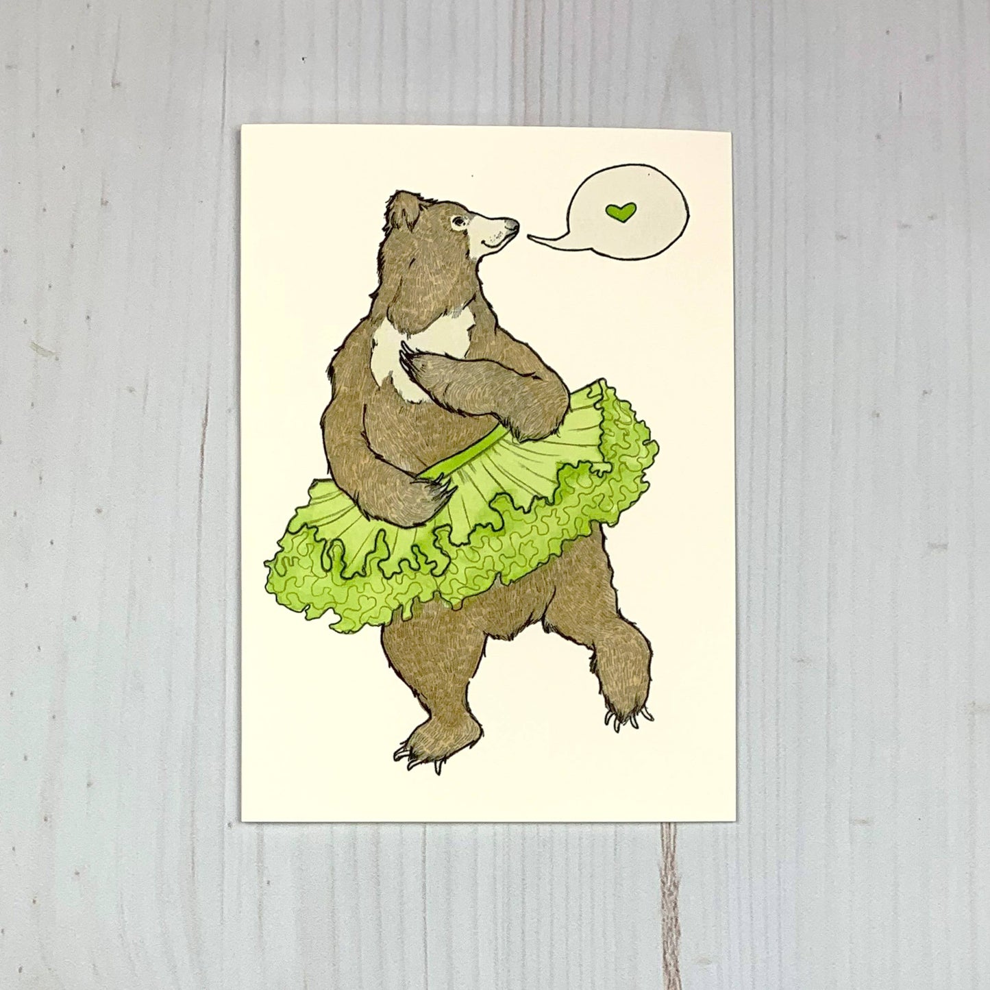 Dancing Bear Tutu 5x7" Notecard