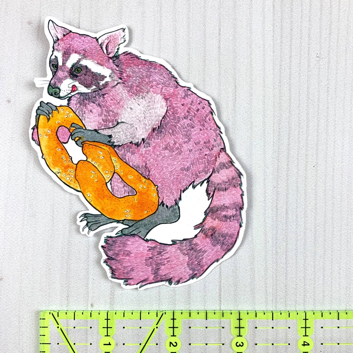 Raccoon Philly Pretzel Vinyl Sticker