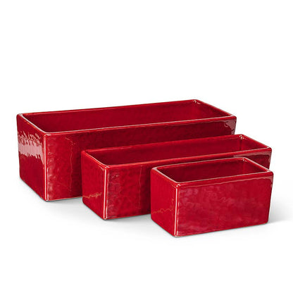 Sm Slim Long Planter-Red-3x11"L-1491