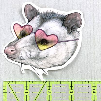 Opossum Sunglasses Matte Vinyl Sticker