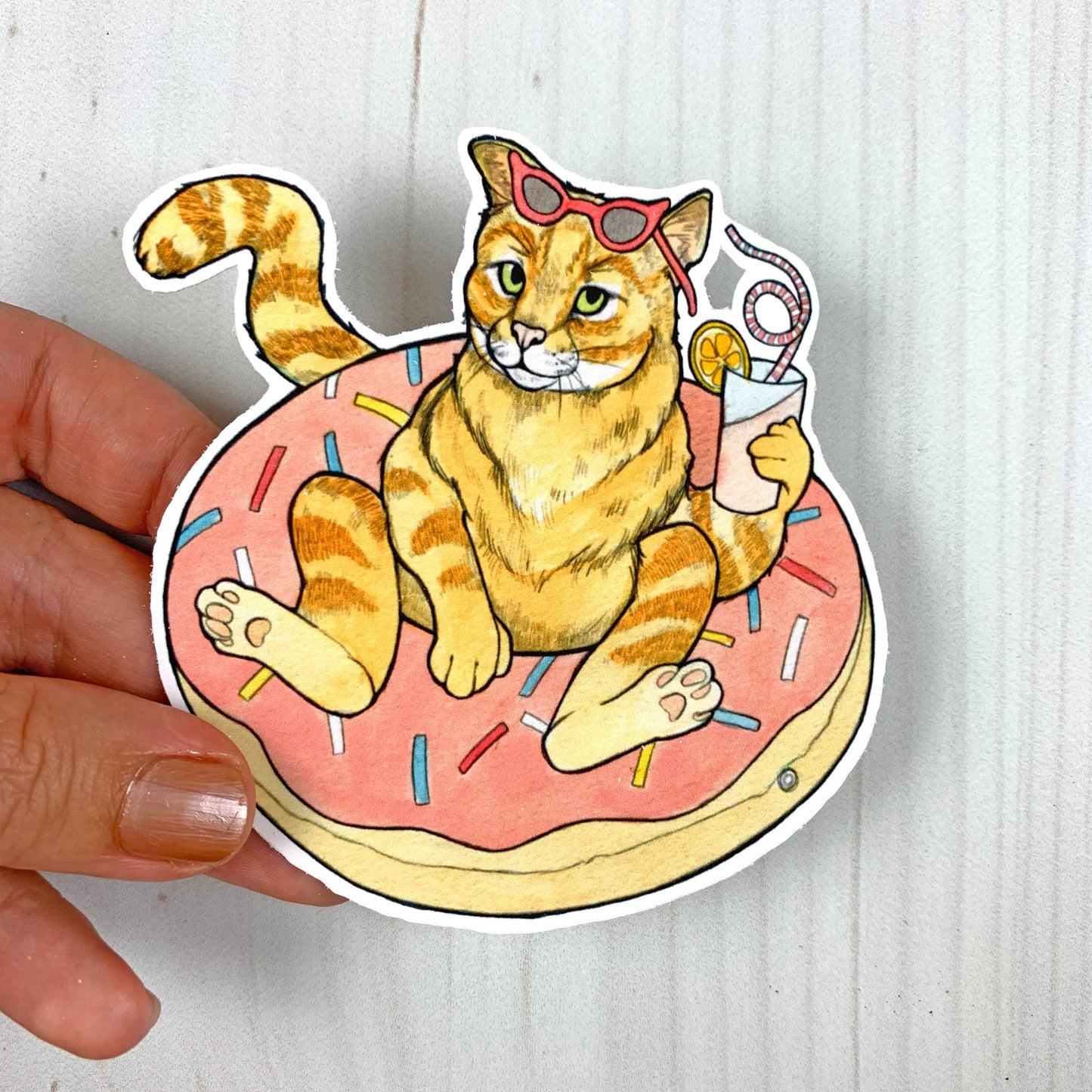 Cat Pool Party Vinyl Sticker