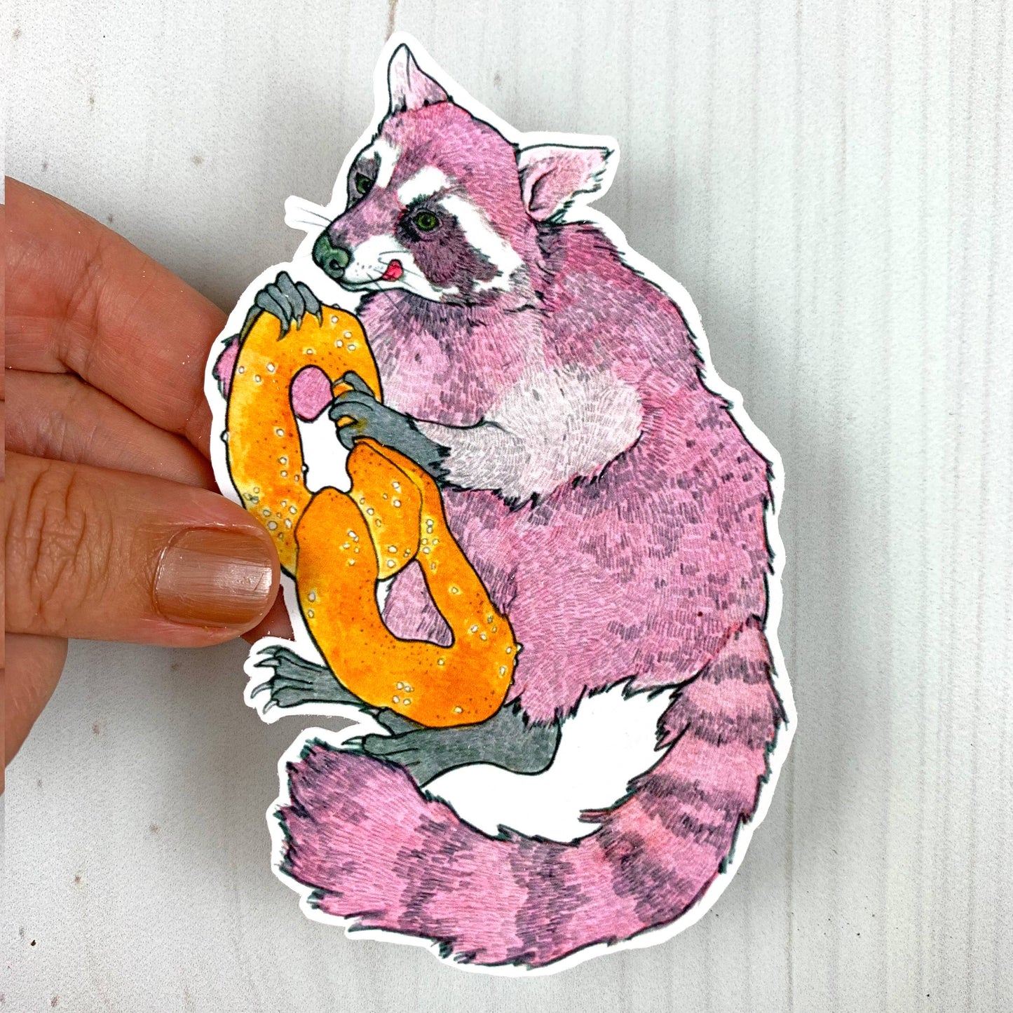 Raccoon Philly Pretzel Vinyl Sticker