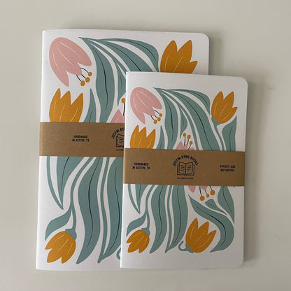 Tulip Floral Notebook: Blank / 3.5" x 5.5" 2-pack