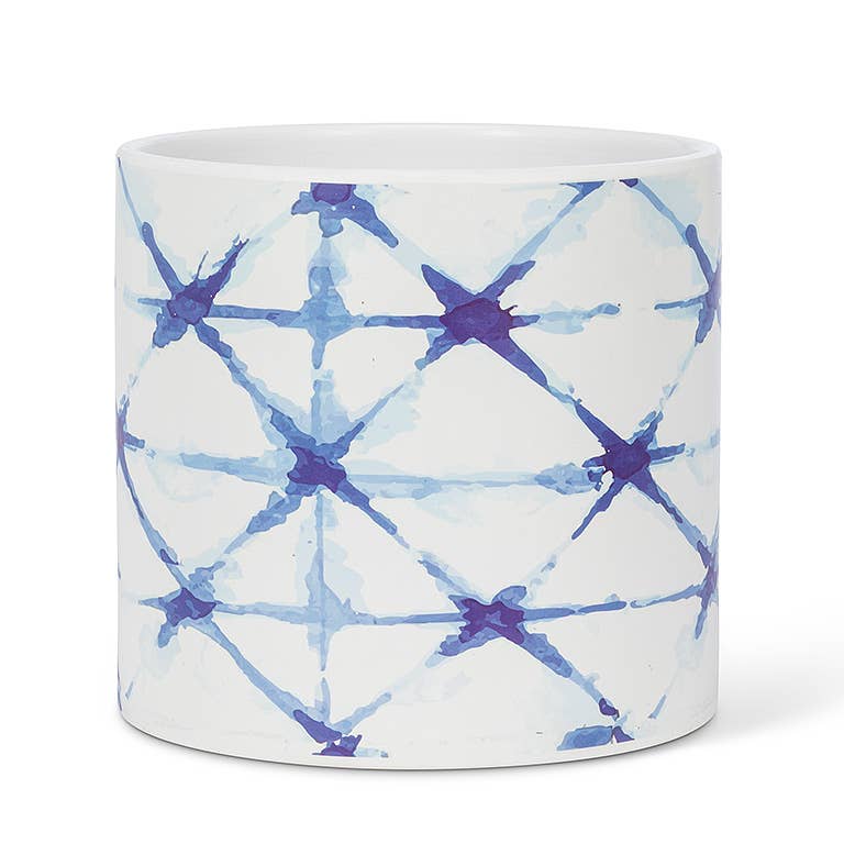 Lg Shibori Tie Dye Planter-6.5"D-2313