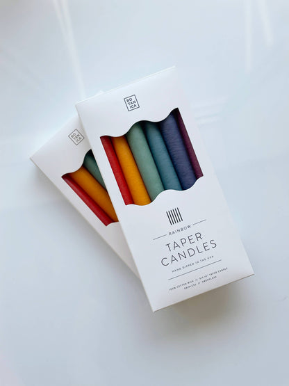 Rainbow Taper Candles | Set of 6