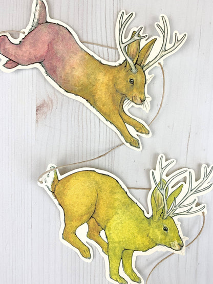 Jumping Jackalope Illustrated Garland