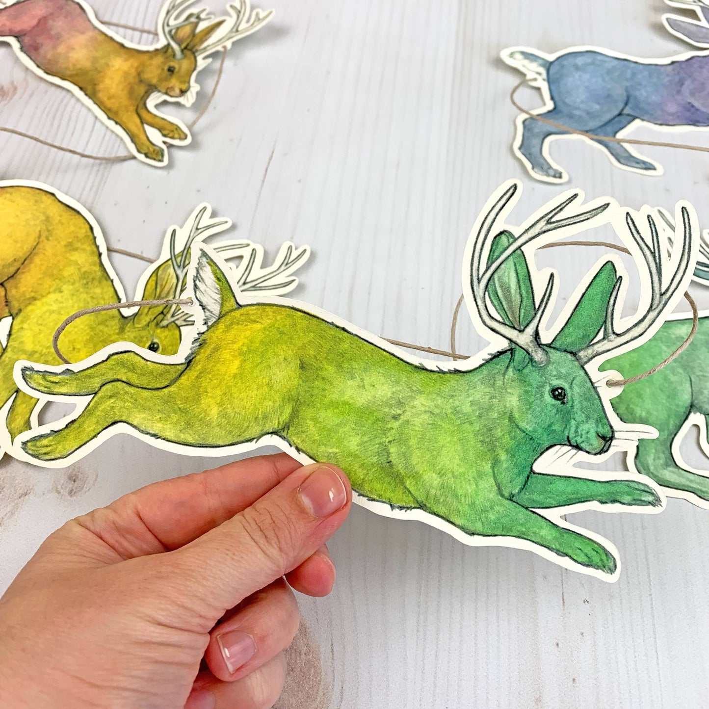 Jumping Jackalope Illustrated Garland