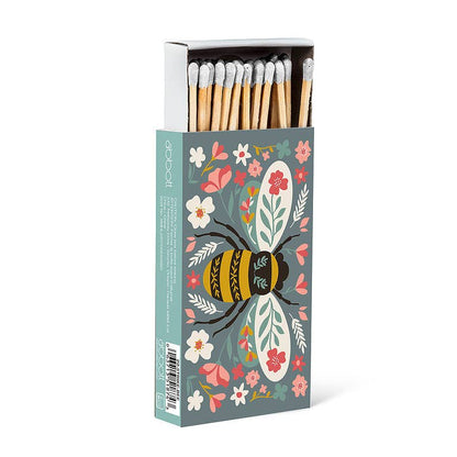 Colourful Floral Bee Matches-45stks-4"L-297