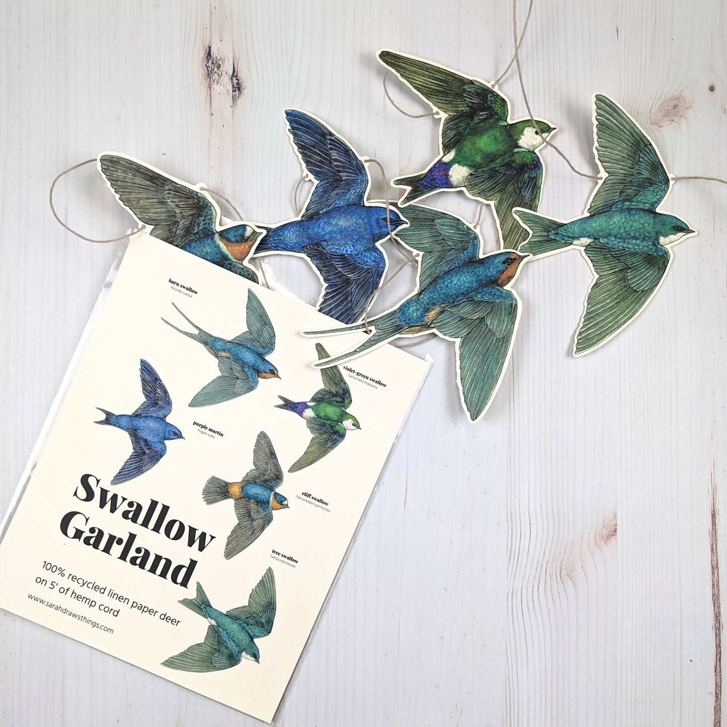 Swallow Illustrated Garland