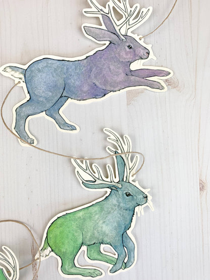 Jumping Jackalope Illustrated Garland