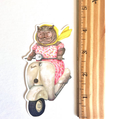 Hippo Ride // Die Cut Vinyl Sticker