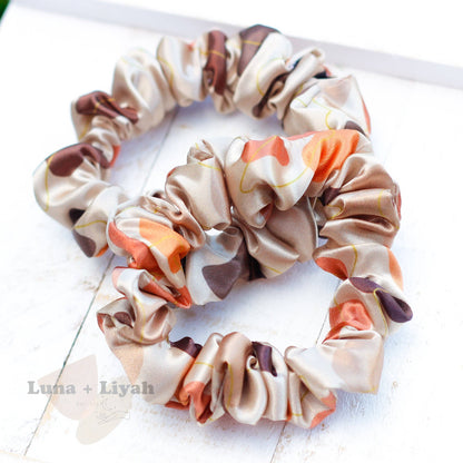 Satin Scrunchie - Brown Tones