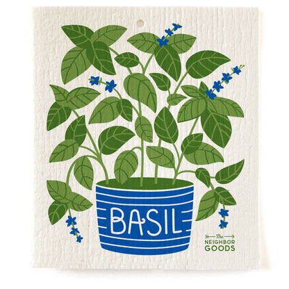 Basil Tea Towel + Sponge Cloth