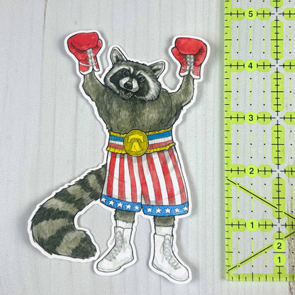 Raccoon Balboa Matte Vinyl Sticker