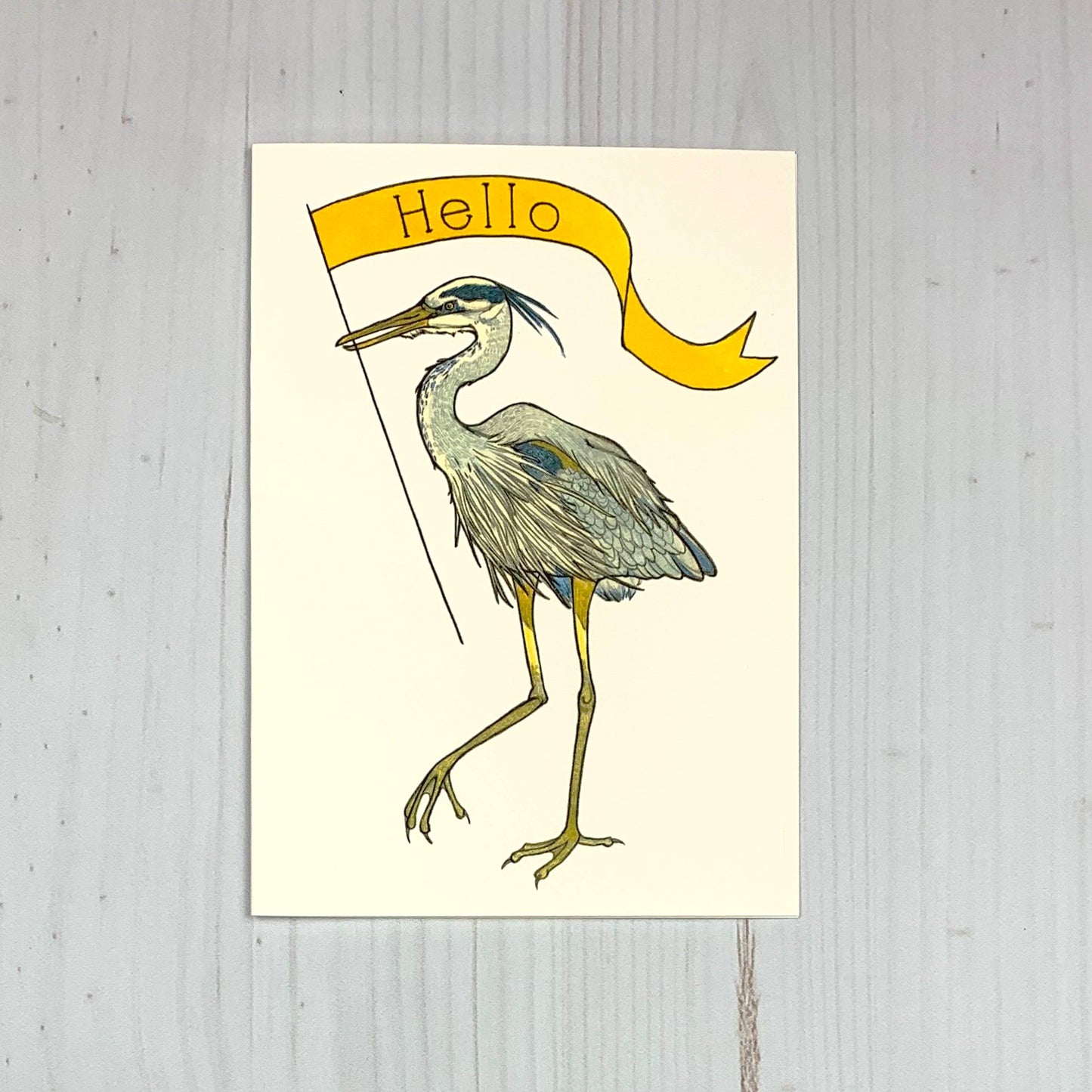 Heron Hello Notecard 5x7" Notecard