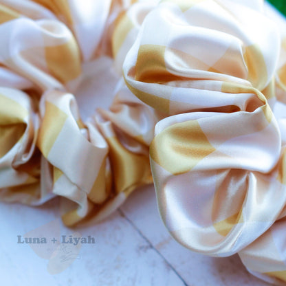 Satin Scrunchies - Honey Gingham