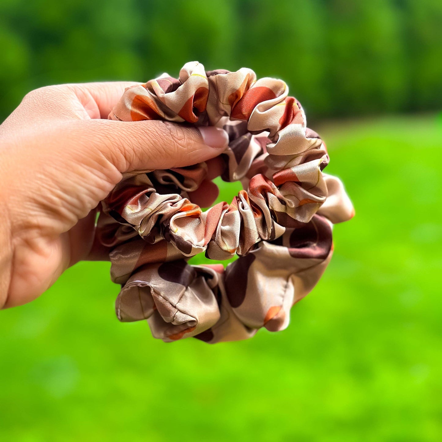 Satin Scrunchie - Brown Tones