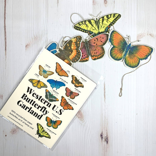 Western U.S. Native Butterfly Illustrated Garland