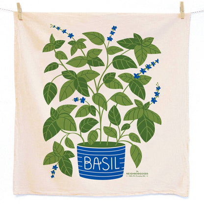 Basil Tea Towel + Sponge Cloth