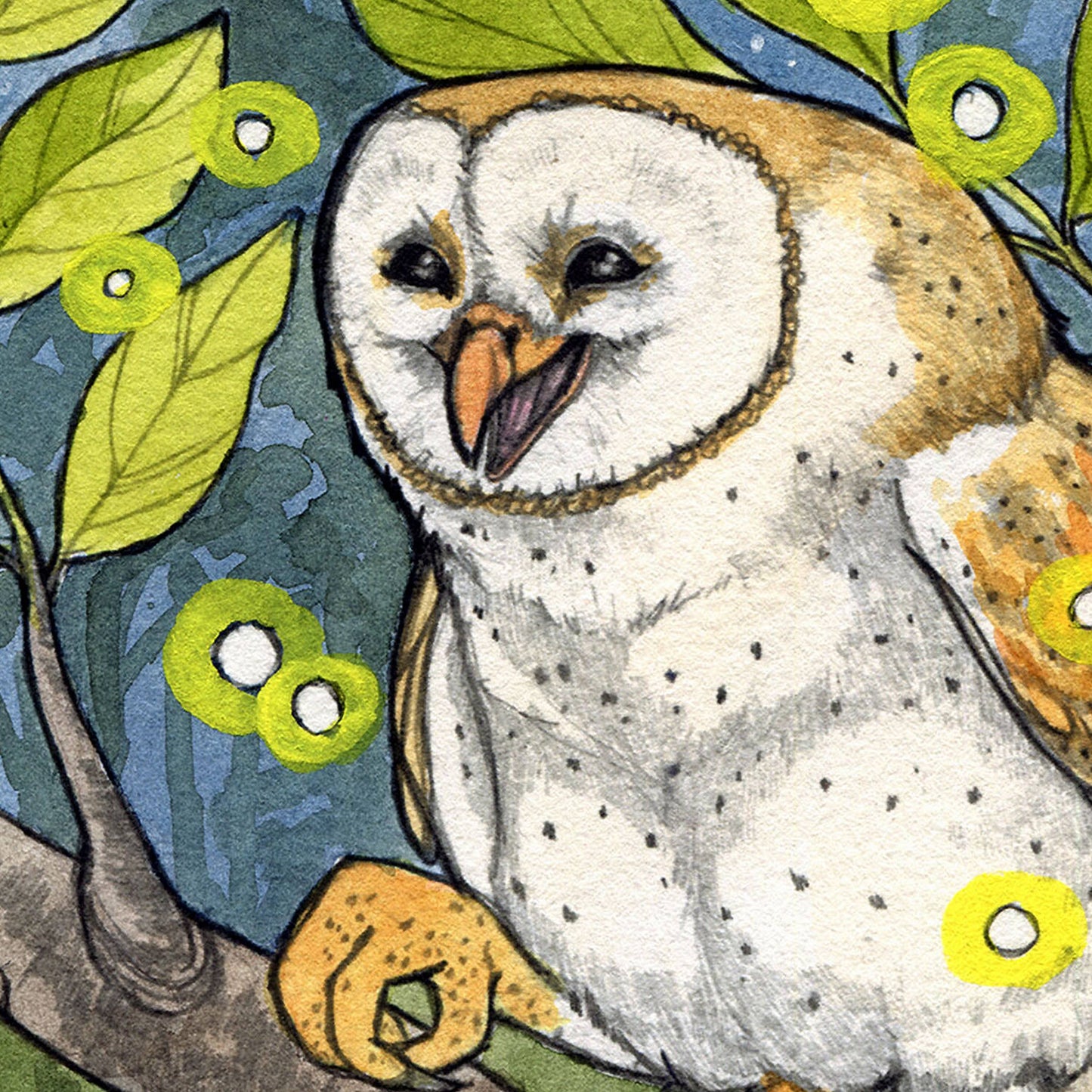 Joyful Owl - 8x8" Archival Print