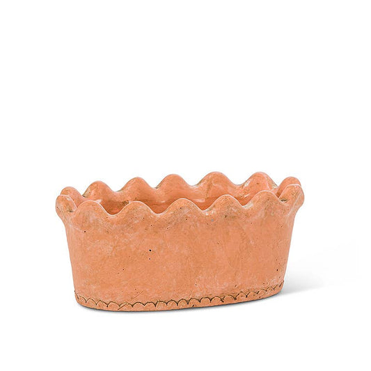 Small Ruffled Oval Planter - 4"H