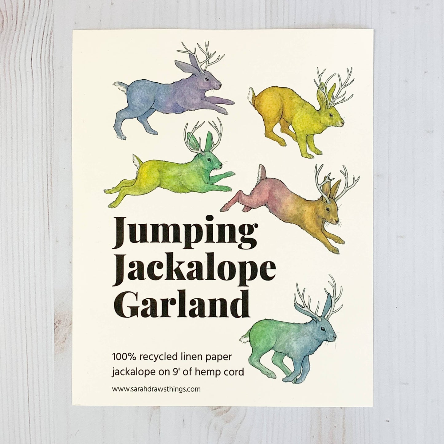 Jumping Jackalope Illustrated Garland