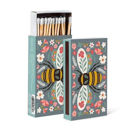 Colourful Floral Bee Matches-45stks-4"L-297