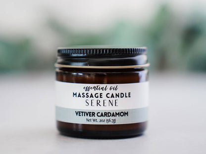 Massage Candle - Serene (Vetiver Cardamom w/Black Pepper)