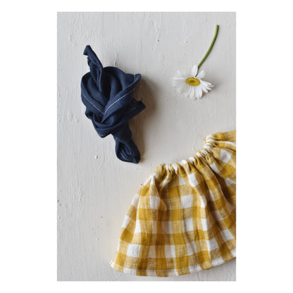 Fern the Frog doll-  Buttercup gingham linen skirt